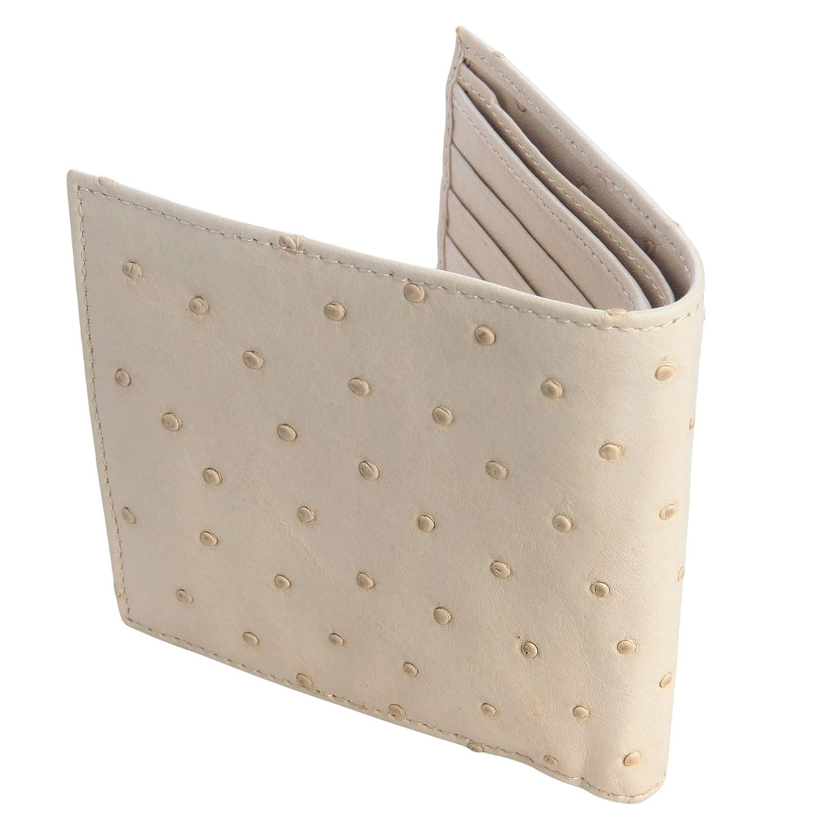 Ivory White Genuine Ostrich Skin Leather Wallets