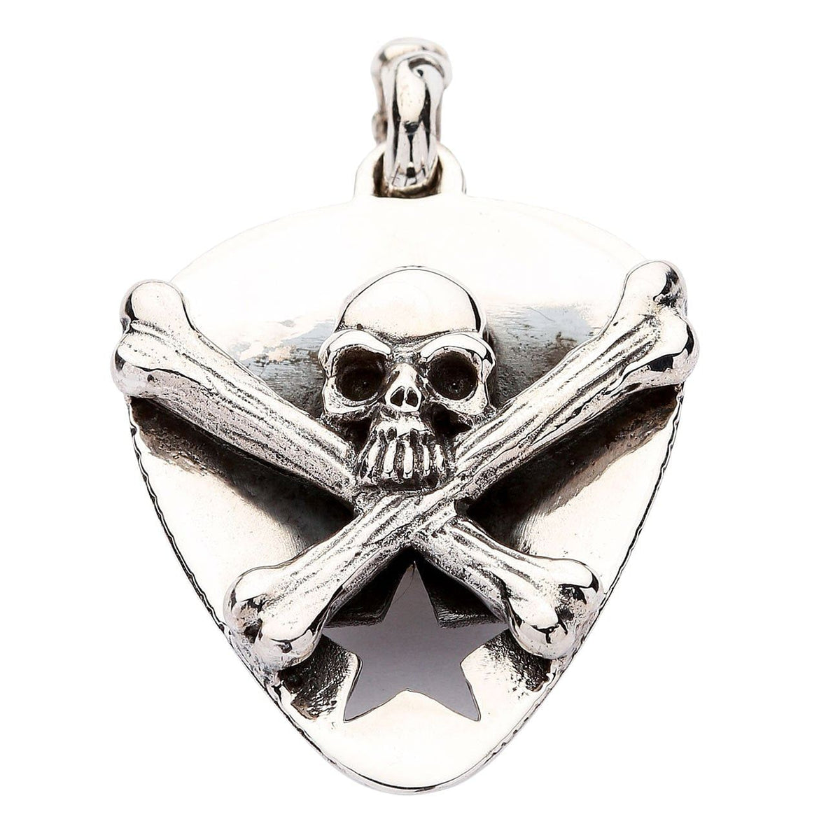 YFN Skull Guitar Necklace Sterling Silver Gothic Guitar Pendant Rock Punk  Music Jewelry Gothic Gifts for Women Men