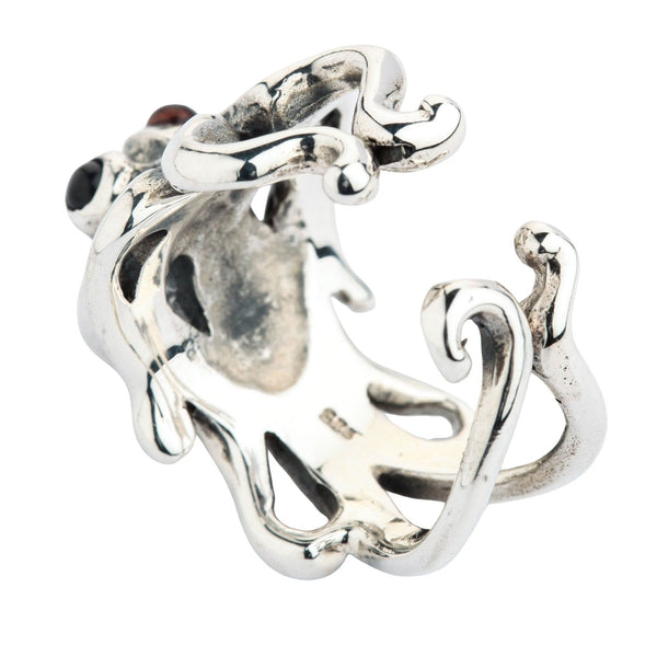 Женское кольцо с осьминогом из стерлингового серебра