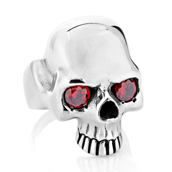 Red Eye Robot Skull Ring