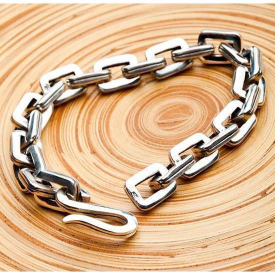 Silver Bike Chain Bracelet for Men