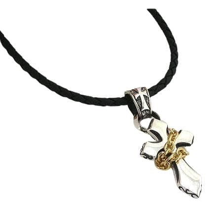 Stainless Steel and Leather Bead Necklace - Men