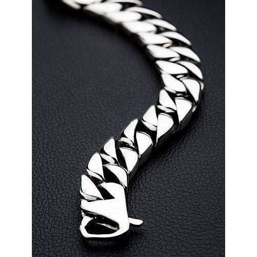 Sophisticated Sterling Silver Cuban Link Chain Bracelet- 7