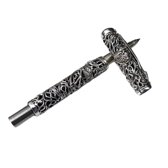 Erotic Carved Sterling Silver Pen