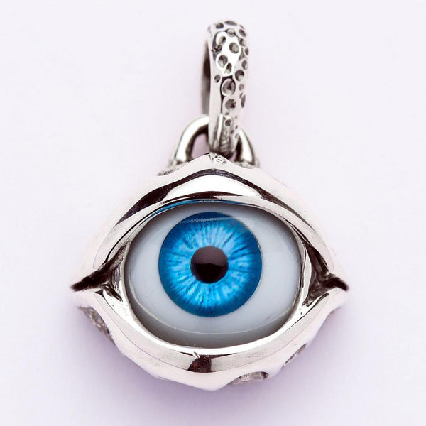 Gotisk blått evil eye-hänge