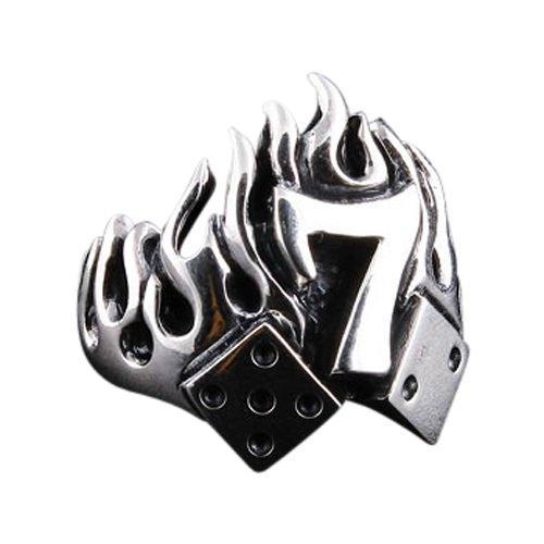 Ecks Lucky 7 Vegas Dice Sterling Silver Mens Ring