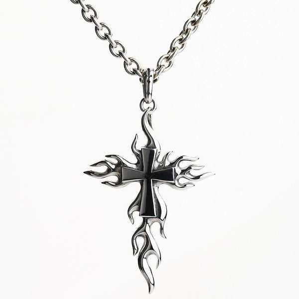 CHROME HEARTS Gothic Necklace with Cross Pendant 925 Sterling Silver