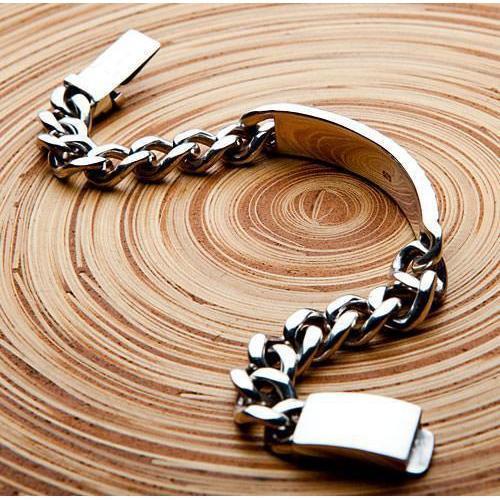 Ladies or Men Sterling Silver ID Bracelet