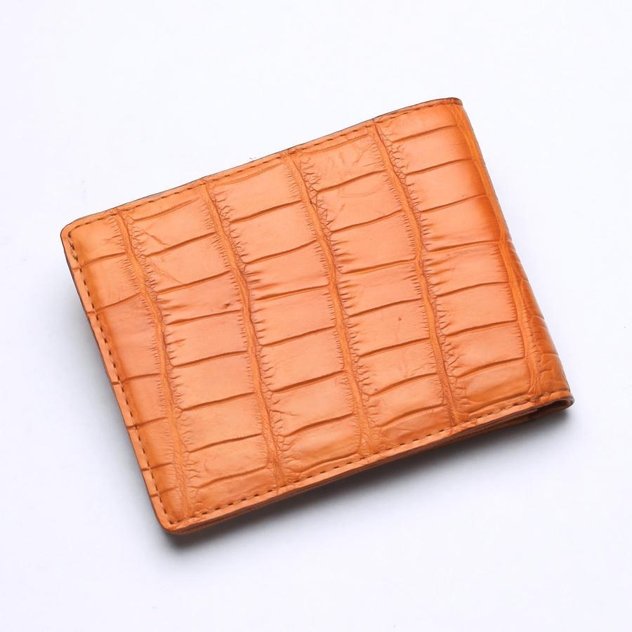 Light Brown Stomach Crocodile Leather Wallet