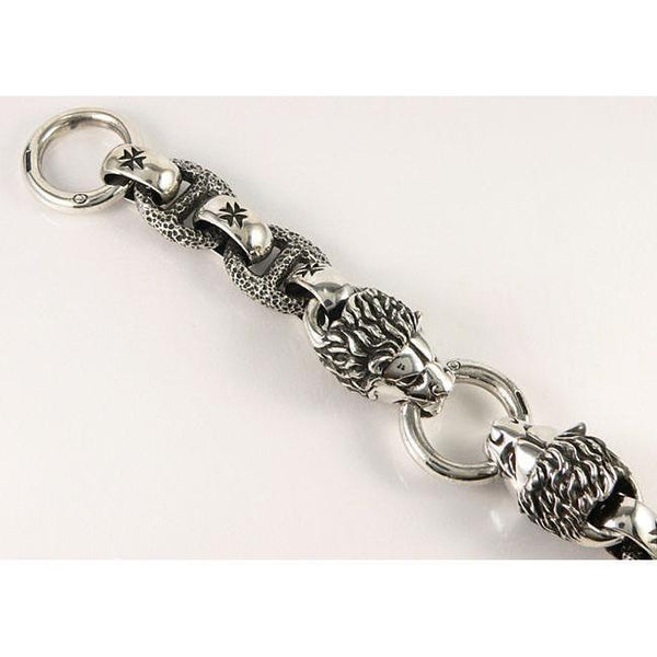 Lion Head And Lather Pure Silver Bracelet – Sundari Silks