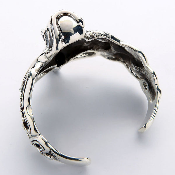 Octopus Cuff Bracelet in Solid Sterling Silver 925. 