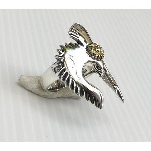 Anello con uccellino in argento sterling
