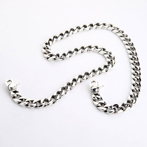 Sanity Jewelry Curb Chain Wallet Chain Silver - w/ Sanity’s Polished Hook Clip - WC01 24”