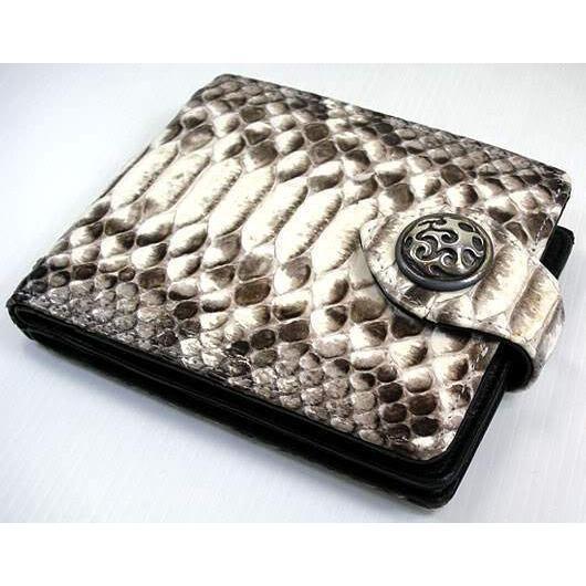 Pelgio Genuine Python Snake Skin Leather Bifold Handmade Wallet (Burmese  Python) at  Men's Clothing store