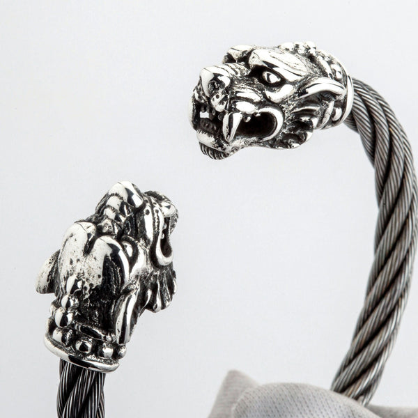 Men Bracelet S925 Sterling Silver Tiger Head, Chinese Style Domineering  High-end Gift Boyfriend Souvenir Jewelry. : Amazon.co.uk: Fashion