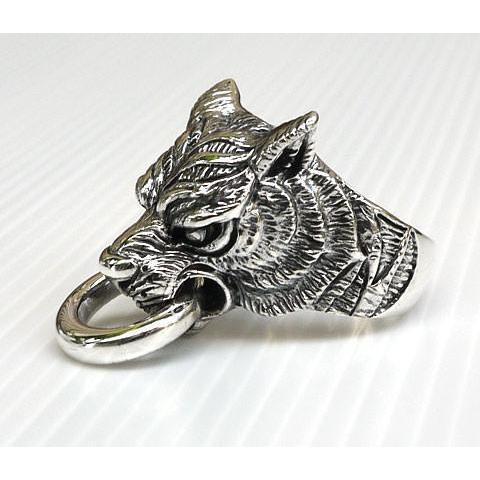 Ring aus Sterlingsilber mit Tigerkopf