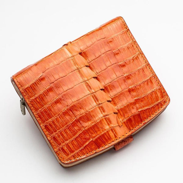 Twotone Orange Crocodile Skin Womens Wallets